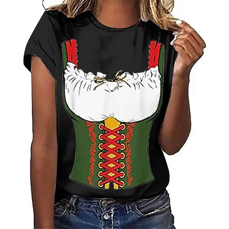 Fashion Men Women T-shirt Funny Graphic Oktoberfest Beer Bavarian Style Tee Shirts Unisex Casual Y2k Oversized Female Clothing