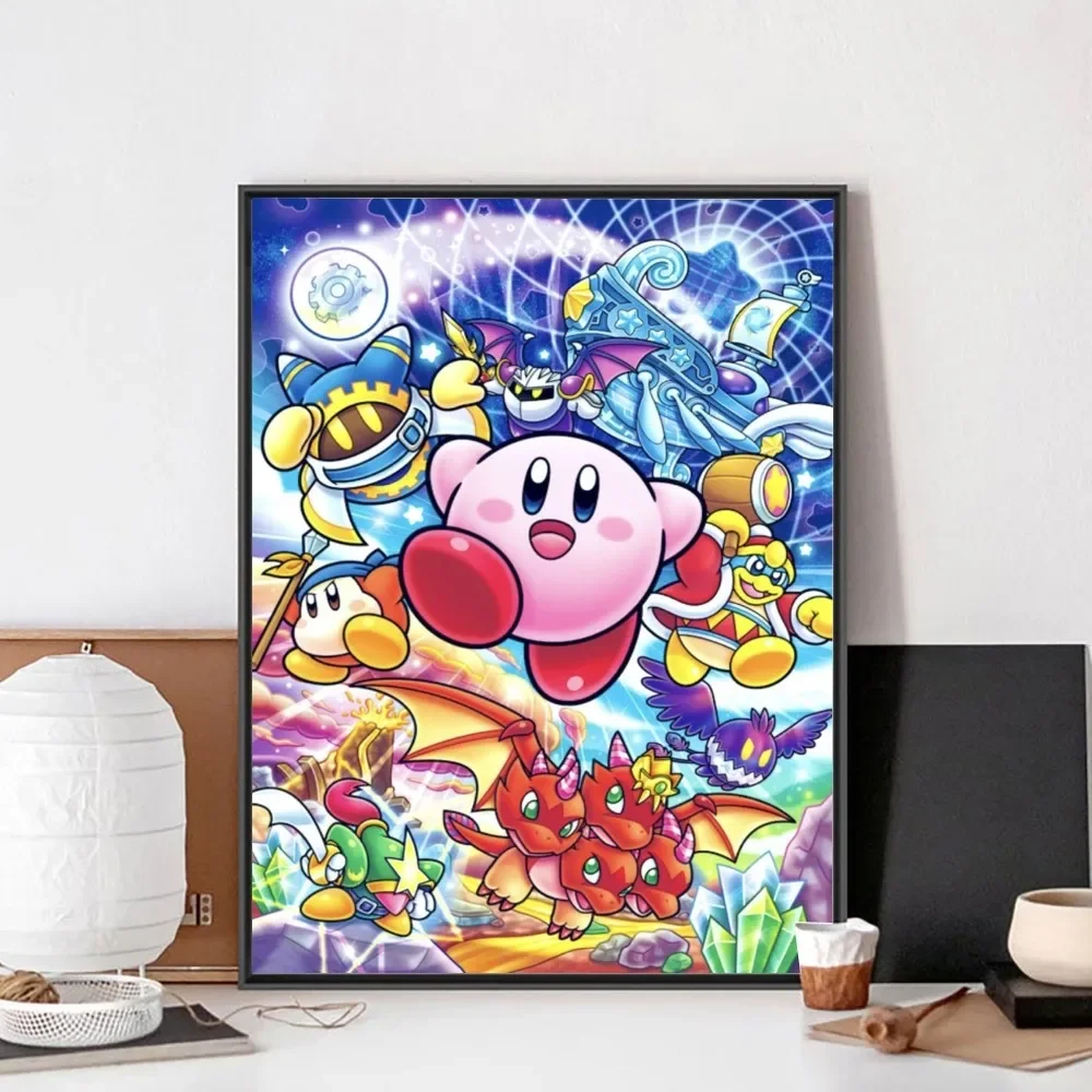 Cartoon Cute K-Kirbys Game Poster No Framed Poster Kraft Club Bar Paper Vintage Poster Wall Art Painting Bedroom Study Stickers