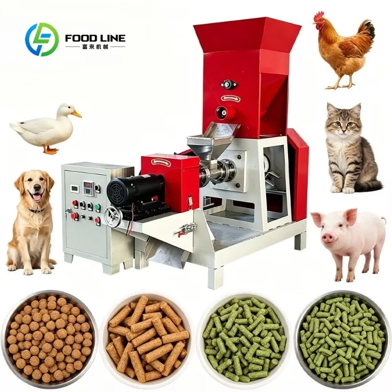 Custom Multifunctional Single Screw Floating Fish Feed Machine with Different Molds for Dog Cat Fish and Bird Feed Pellet Making