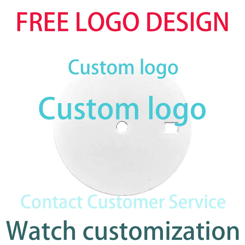 Customized watch case dial parts accessories NH35 NH36 VK63 pad printing LOGO Laser Print LOGO sticker LOGO Custom Name/Logo