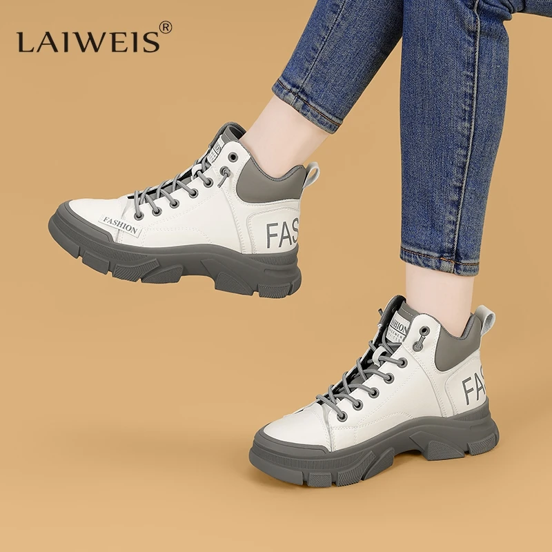 

Designer Running Shoes for Women 2023 Authentic Leather Platform Sneakers Femme Flats Tennis Female Casual Sports Girls Footwear