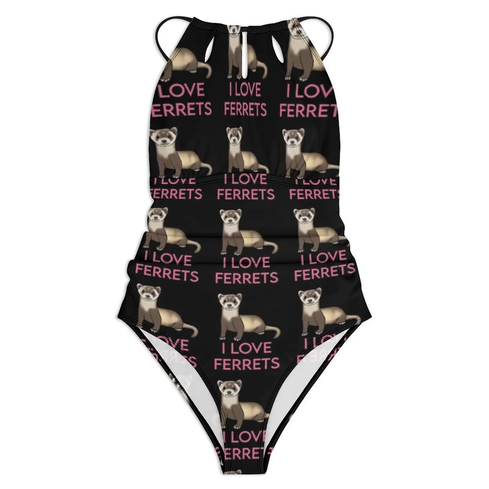 Ferret Lovers Swimsuit I Love Ferrets Push Up Swimwear One Piece Holiday Rave Bathing Suits Swimsuits Sexy Beachwear Plus Size