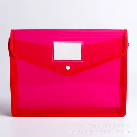 A4 B4 Clear PP Snap Button File Bag Paper Document Storage Pouch Subject Organizer Folder Office School Stationery