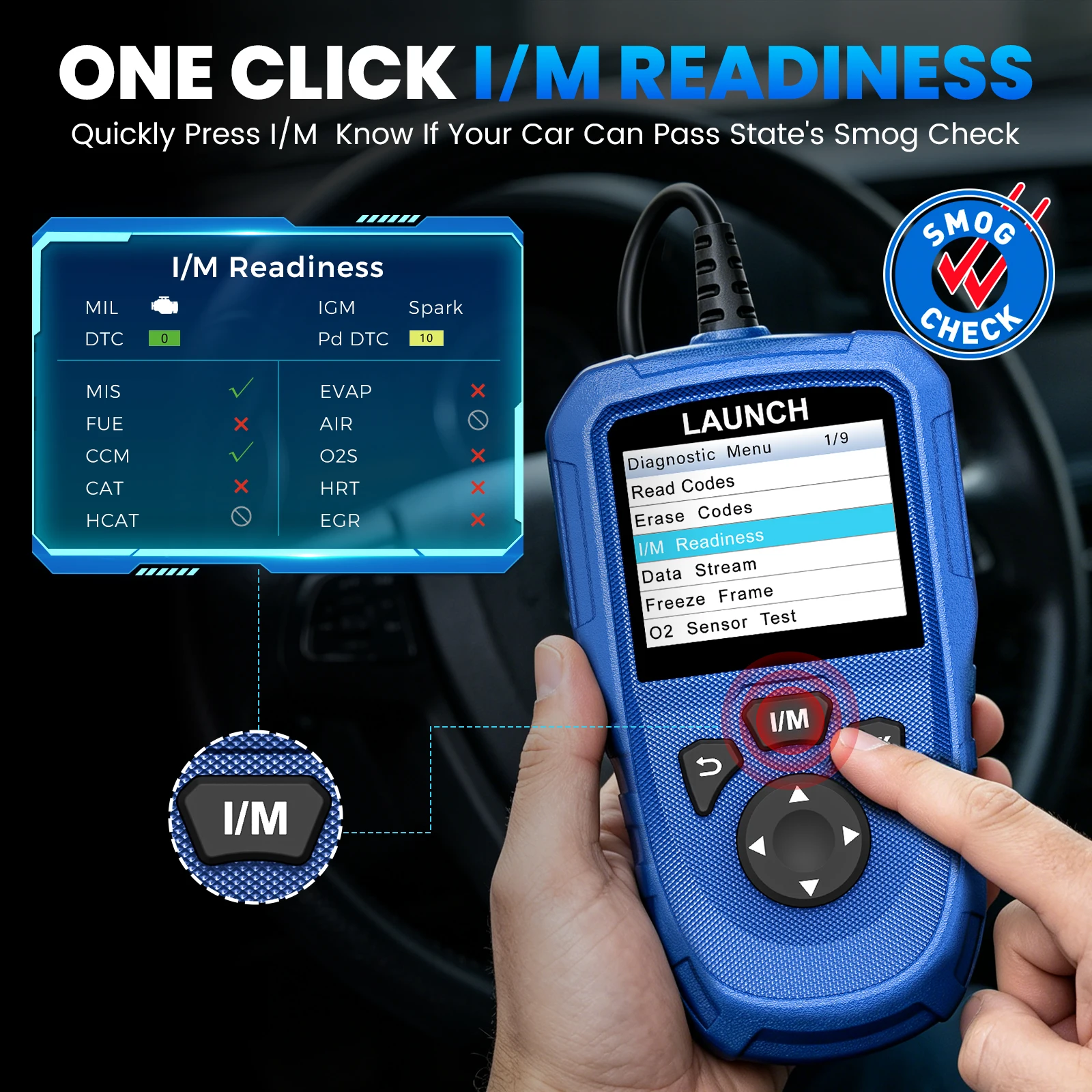 NEWESTLAUNCH CR HD V2 OBD2 Vehicle Code Reader Truck Scanner Supports HD OBD EOBD Fast Fault Code Reading/Clearing, Battery Check