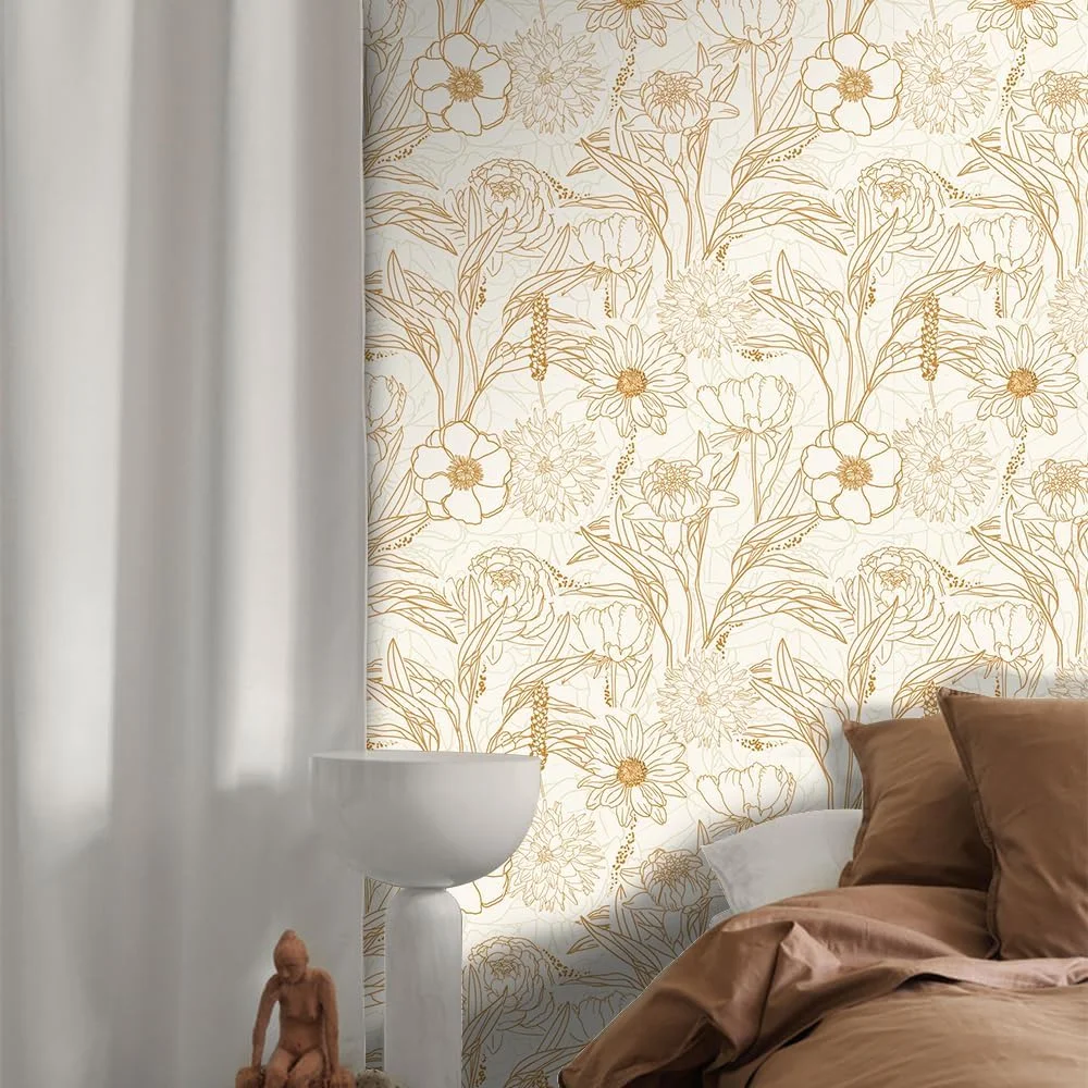 

3d наклейки, роскошные обои для спальни, гостиной, цветочный узор, текстурированные обои, домашний декор