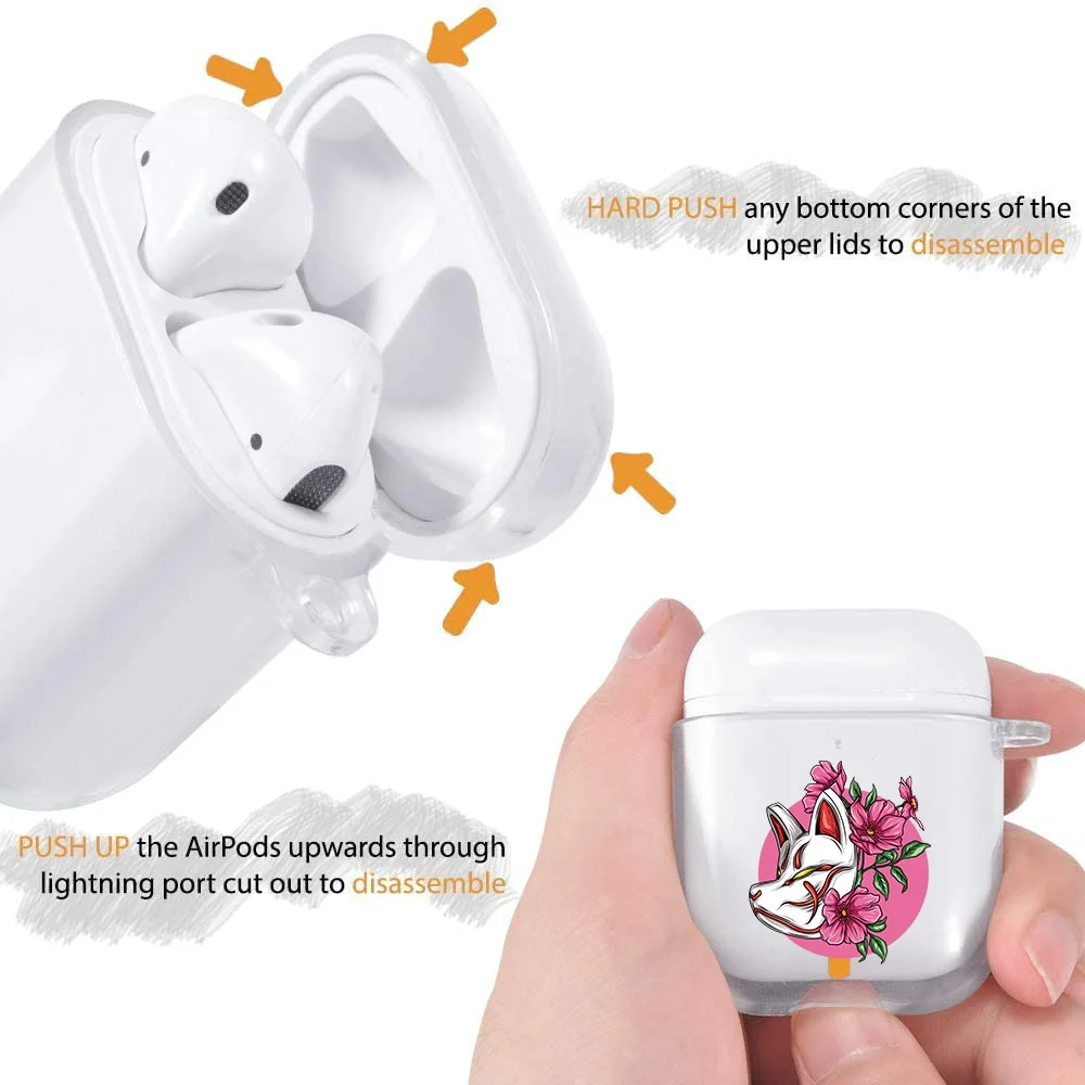 2022 New Silicone Cover for Apple AirPods 1/2 Generation Mask Print Earphone Case Wireless Charging Box Protective Accessories