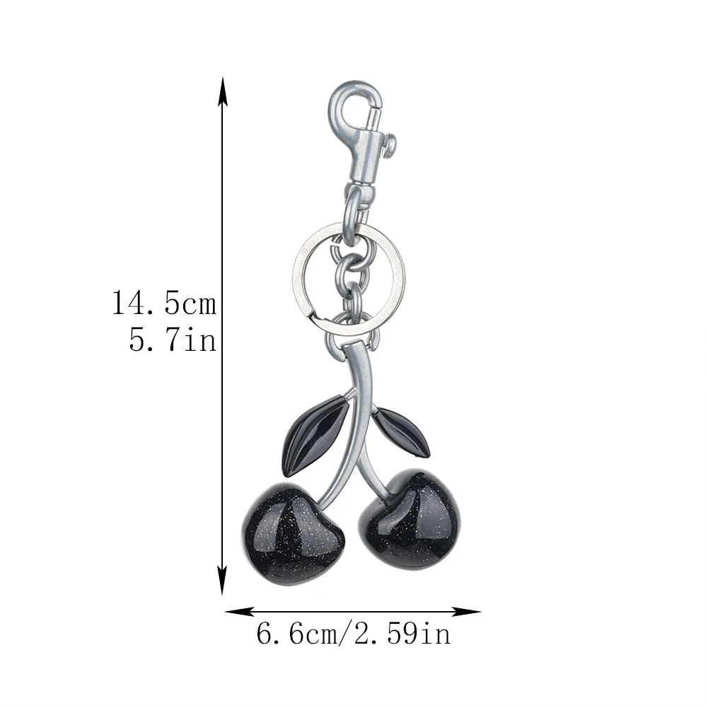 Black Cherry Bag Charm Trendy Handbag Pendant Cute Cherry Charm Keychain Bag Decoration for Women Bag High-grade Pendant