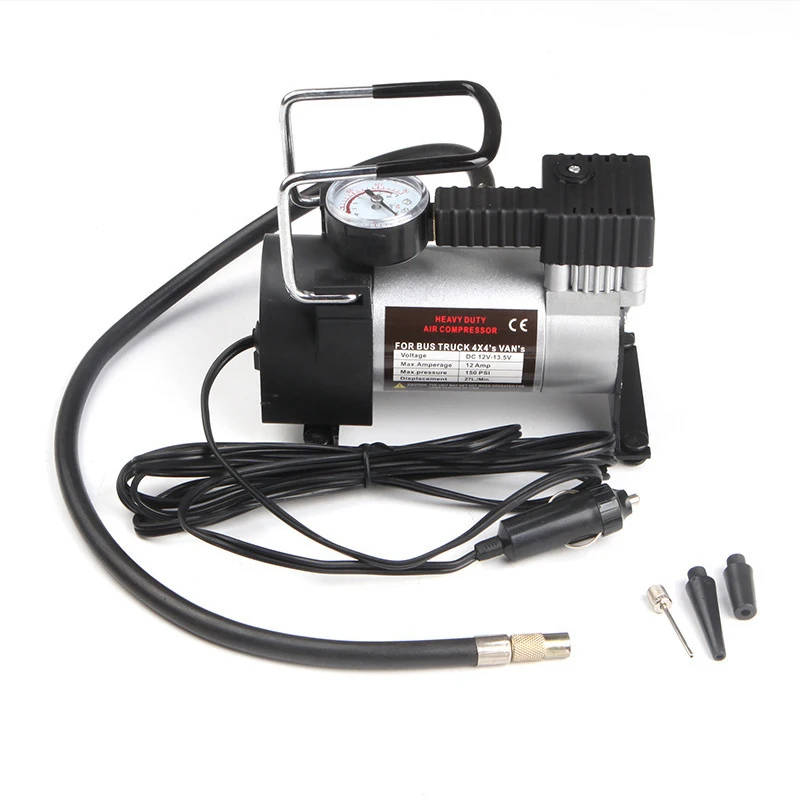 Car automatic air pump 12V multi-function single-cylinder car tire inflation Tire pressure detection Basketball inflation