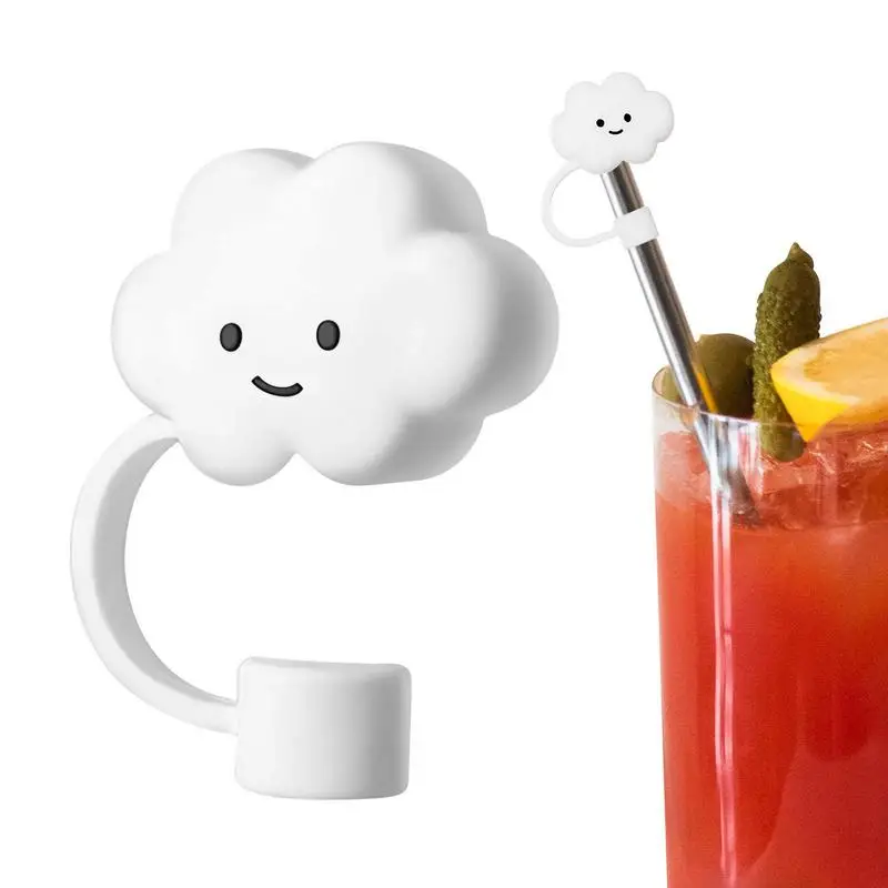 1pcs Cartoon Silicone Straw Tips Drinking Dust Caps Splash Proof Plugs Cover Creative Cup Accessories Straw Sealing Tools