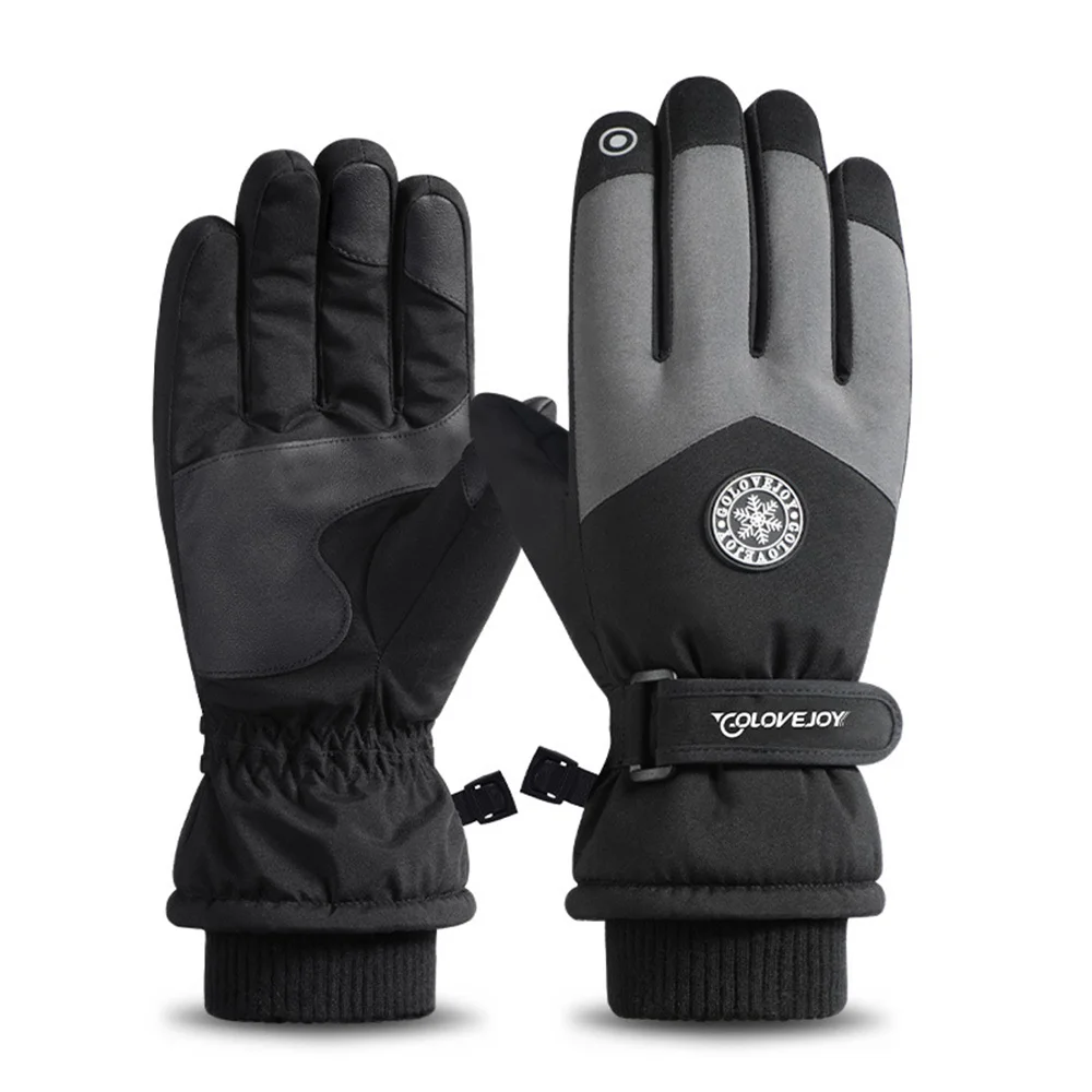 Gants de ski imperméables pour hommes et femmes, écran tactile de moto, chaud, coupe-vent, neige, cyclisme, sourire, optique, flocon de neige, hiver