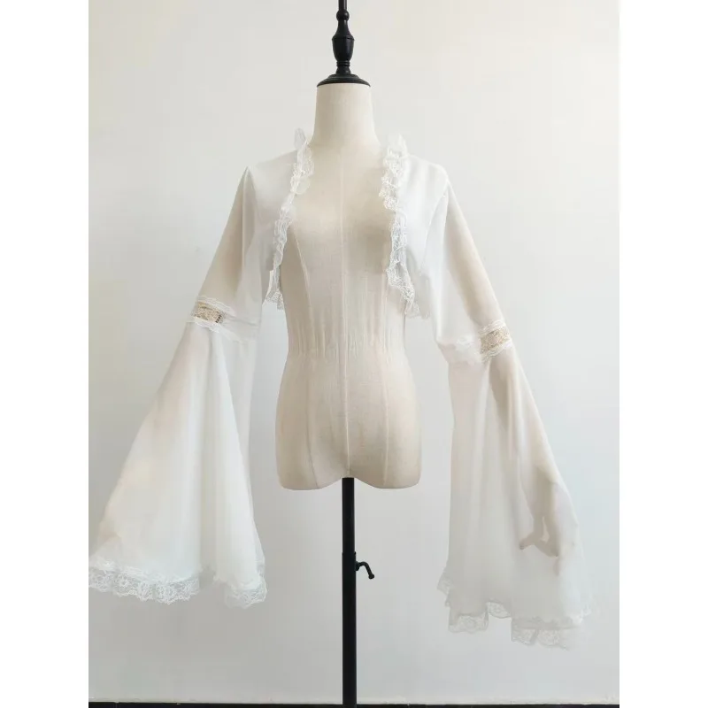 Blouse Women's Gothic-inspired Lace Corsage Bell Sleeves Waistcoat Lolita Comfortable Casual Niche Versatile Premium Fashionable
