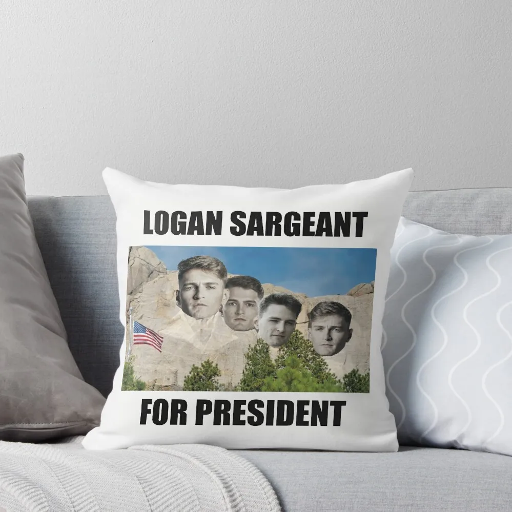 F1 Driver Logan Sargeant for President - On Mount Rushmore Throw Pillow Decorative pillowcase Bed pillowcases pillow
