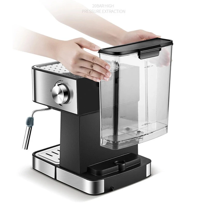 

CM6863 Espresso machine 850W household small semi-automatic commercial high pressure steam milk froth 1.6L water tank