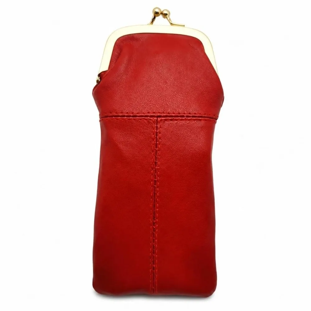 New Kiss Lock Coin Purse Multi-Functional Large Capacity Eyeglasses Bag PU Leather Card Holder Eyeglasses