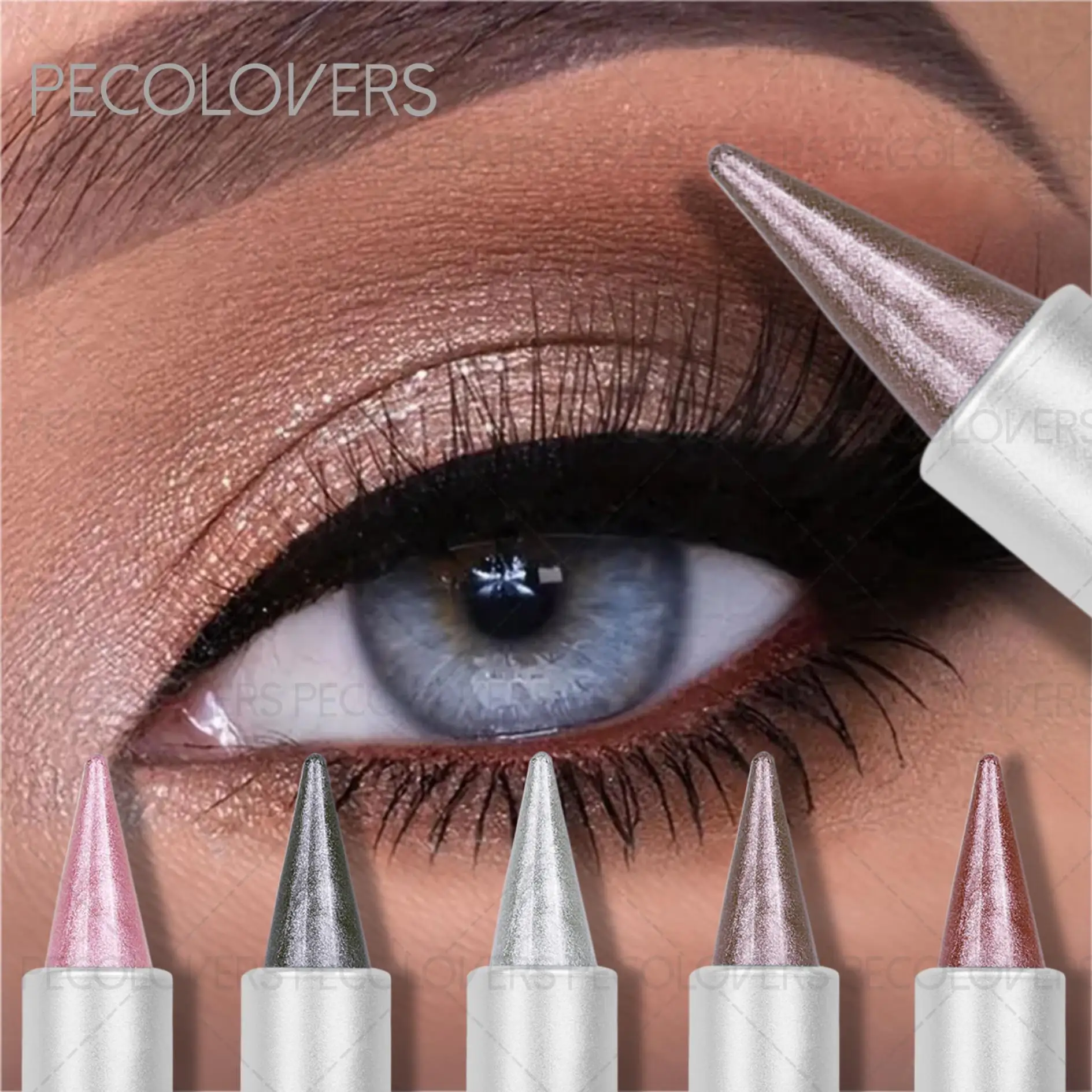 Błyszczący cień do powiek w sztyfcie, wodoodporne i odporné na pot pisaki do eyelinera, wodoodporny, połyskujący wykończenie z efektem brokatu.