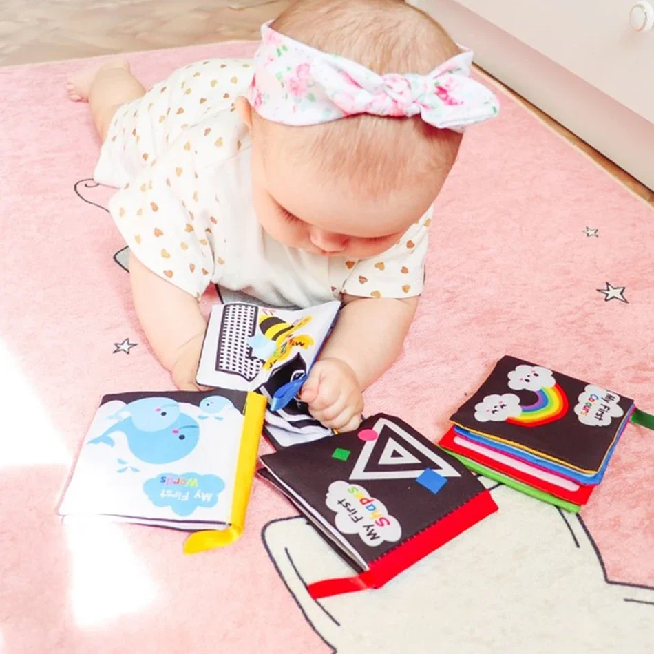 Cloth Books Soft Baby Books Rustle Sound Baby Quiet Books Infant Early Learning Educational Toys 0 -12 Months Rattle