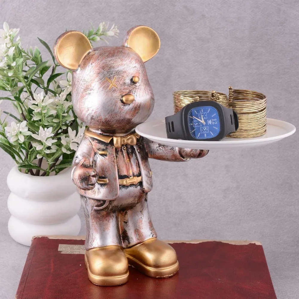 

Niyaara Crafts Handicraft Cool Taddy Bear Showpiece for Home Decorative Showpiece | Taddy Bear with Paltter Statue