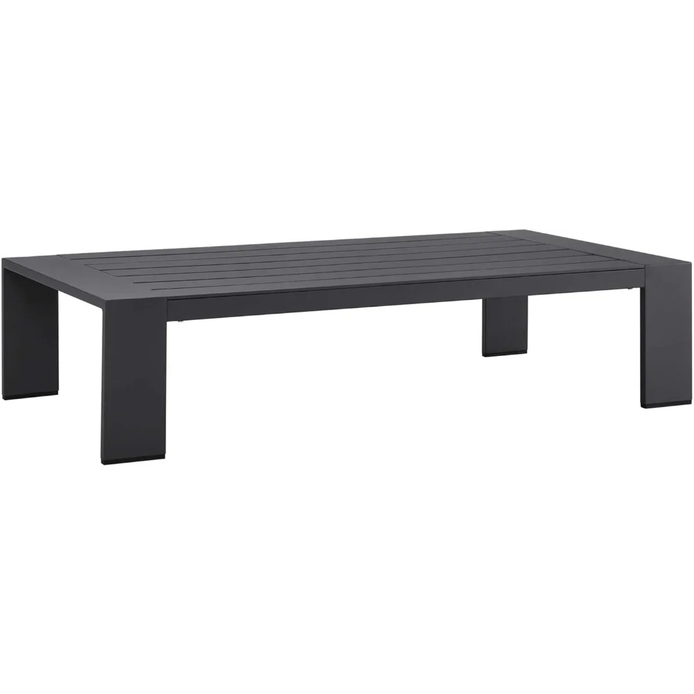 

Tahoe Aluminum Outdoor Patio Coffee Table in Gray