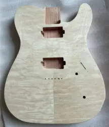 Mahogany Wood Waterwave Maple Veneer Electric Guitar Barrel DIY Electric Costomized Guitar Barrel Body For TL Style Guitar
