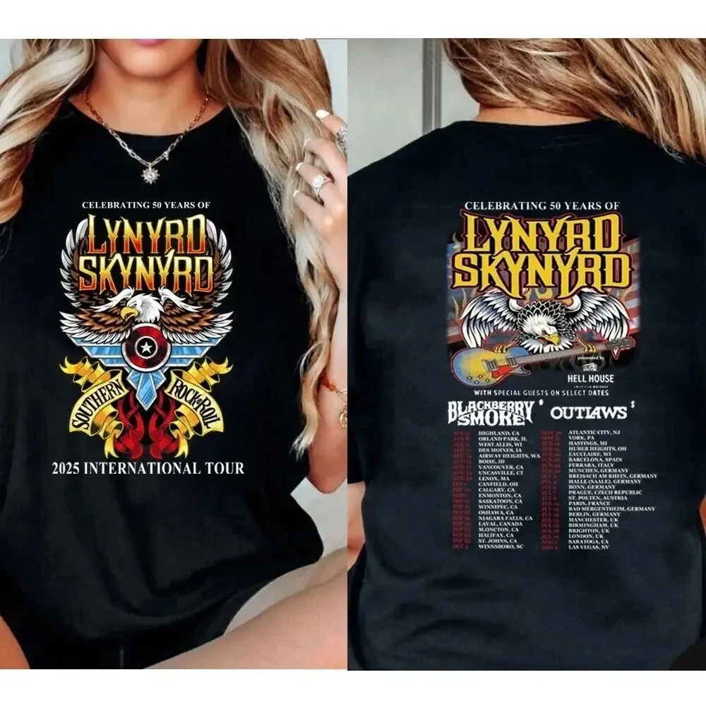 Y2k Haut rétro Lynyrd Skynyrd 50e Tour Creative - Graphique inspiré avec l'art musical pour les fans Lynyrd Skynyrd T-shirts Unisexe