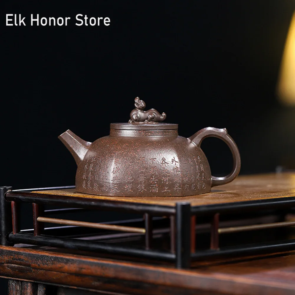 

200ml Chinese Yixing High-end Purple Clay Hexagonal Teapots Famous Handmade Tea Pot Carbonado Mud Kettle Zisha Teaset Collection