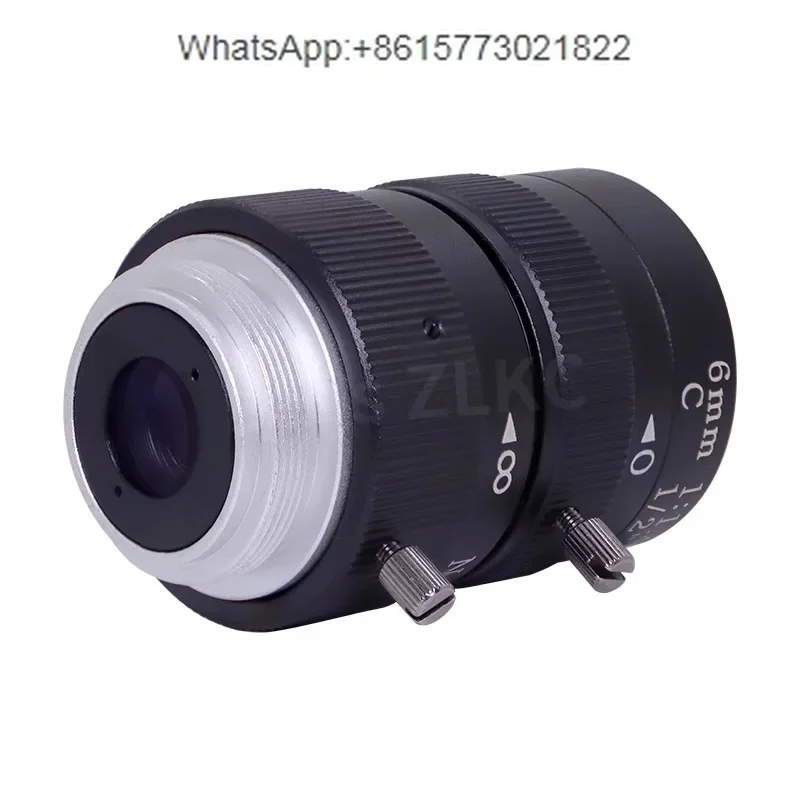 Industrial lens 3 million pixels 6mm 1/2 inch camera lens manual aperture C-port fixed focus mon-itoring lens