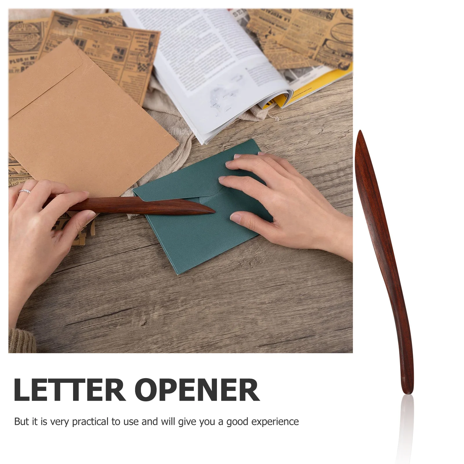 فتاحة حروف من الخشب الأحمر شوان ذات سطح أملس للمغلفات ورق الأرز والخط الفني والحرف اليدوية والمكتب والمدرسة تستخدم الورق الخشبي #1