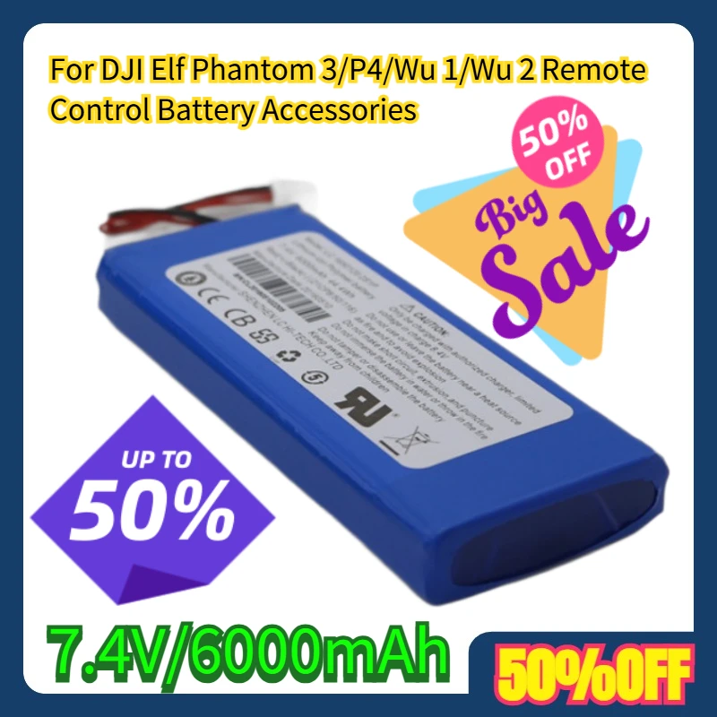 

For DJI Elf Phantom 3/P4/Wu 1/Wu 2 Remote Control Battery Accessories 7.4V/6000mAh
