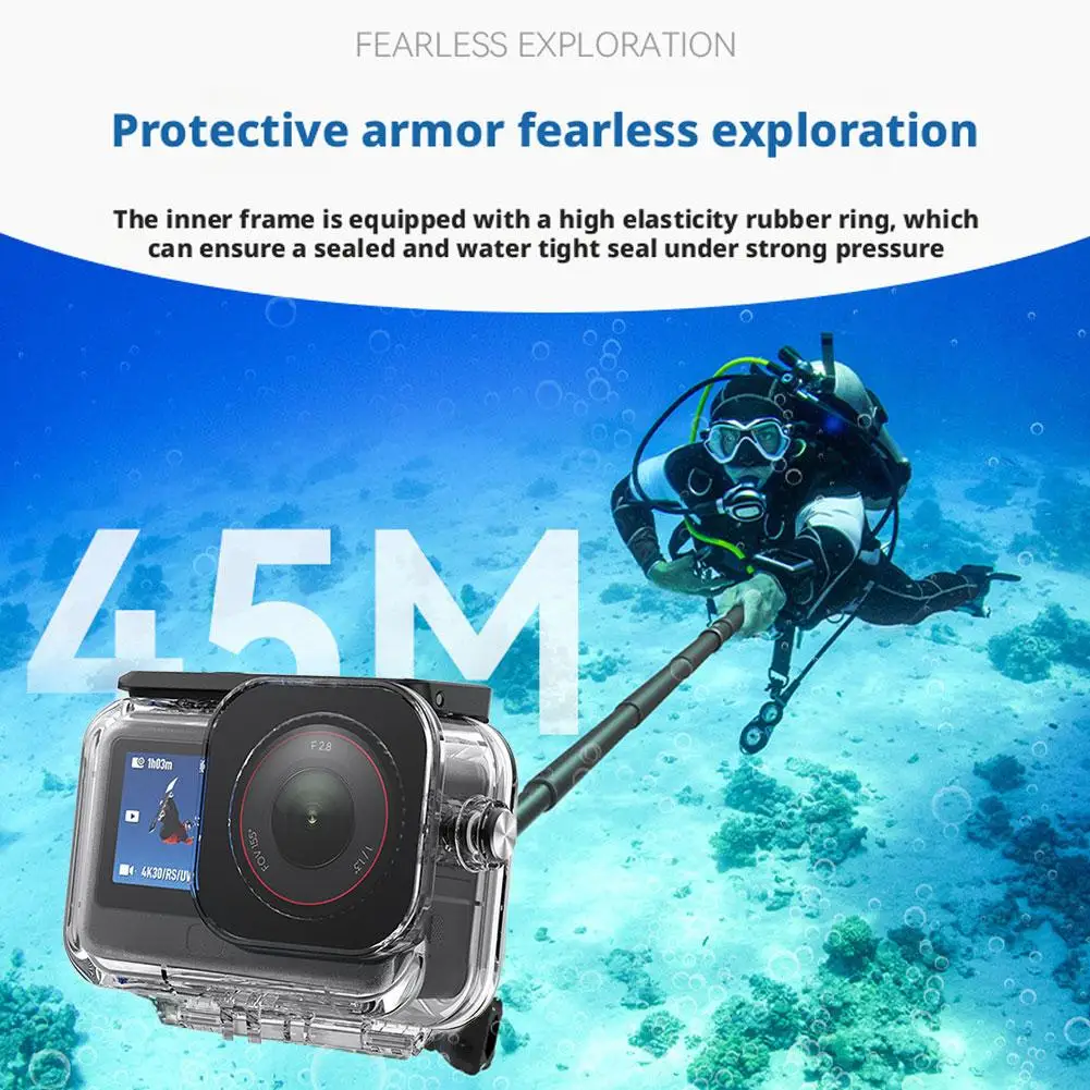 DJI 오즈모 액션 6용 방수 케이스, 수중 60M/45M 다이빙 하우징 커버 (다이브 필터 포함)