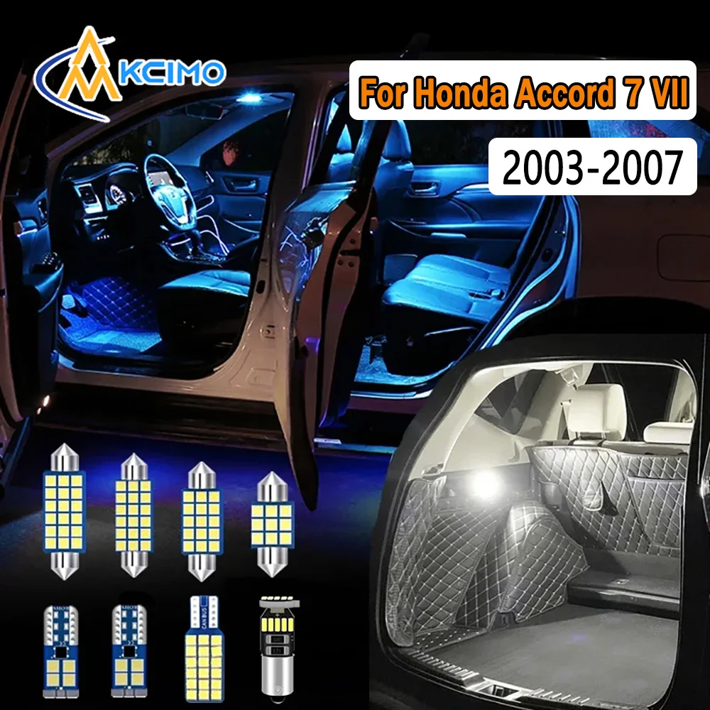 

CANBUS Error-Free LED Interior Lighting Kit Car For Honda Accord 7 VII MKVII MK7 7th 2003-2007 Bright Dome Map Door Lights