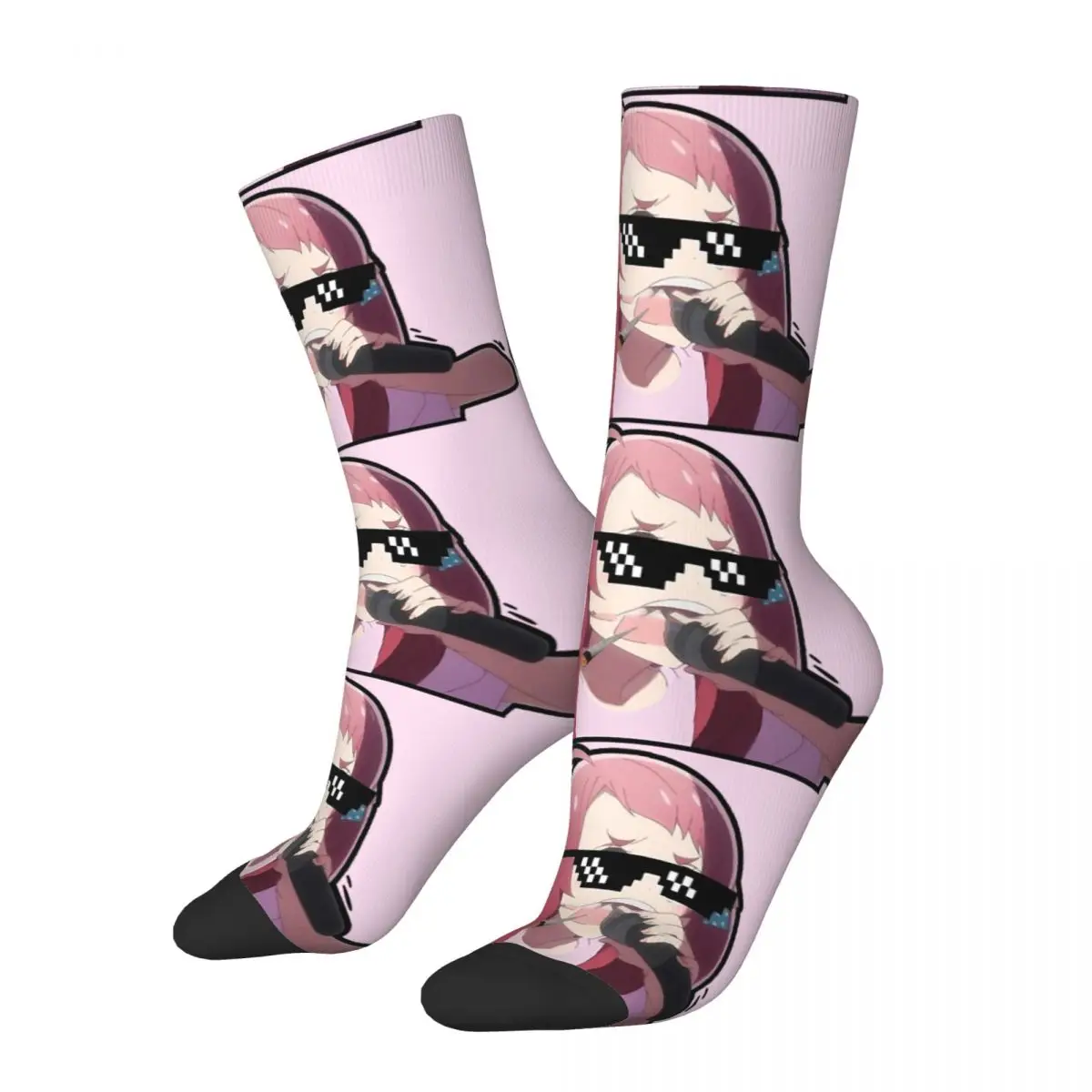 Hip Hop Retro Rap Battle Crazy Men's compression Socks Unisex ZOMBIE LAND SAGA Street Style Pattern Printed Funny Crew Sock