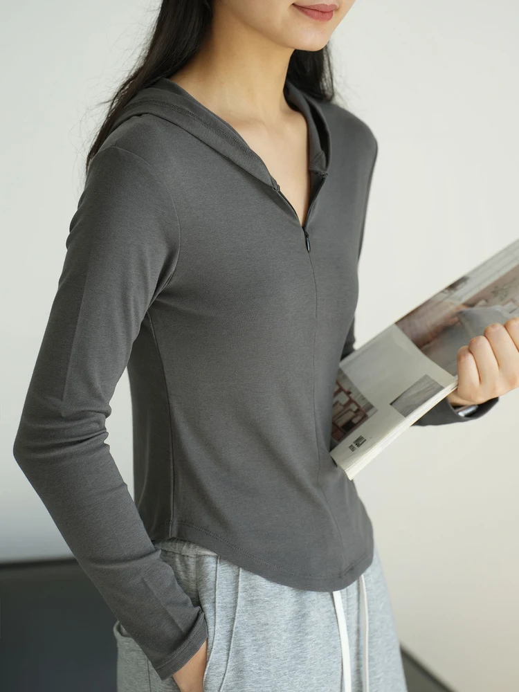 

Женское пальто Yukos из древесного волокна с капюшоном, одежда для йоги, спортивный костюм для бега, облегающий, весна-осень, модная женская одежда