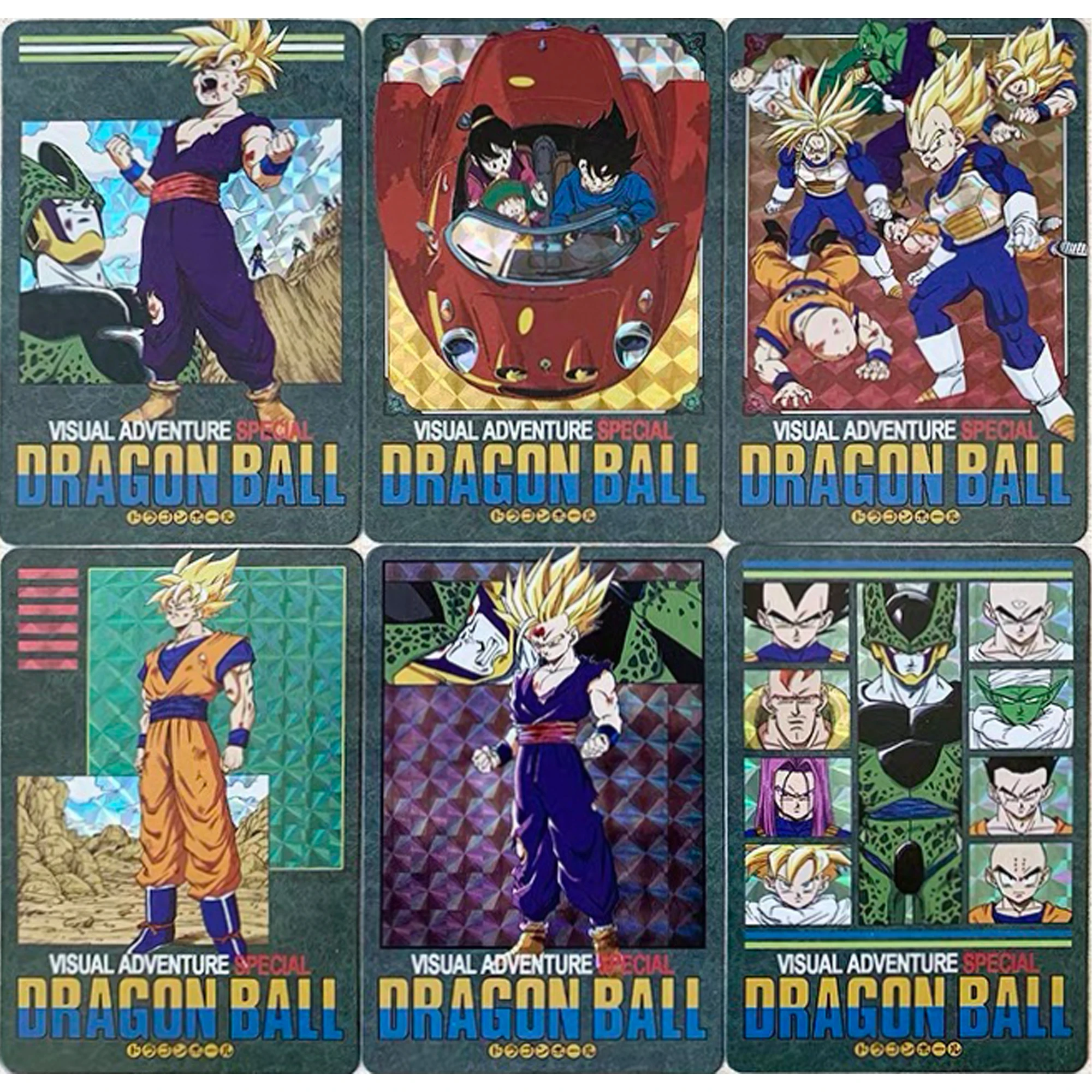 DIY Dragon Ball Z Visual Adventure Prism Cards Set Goku Vegeta