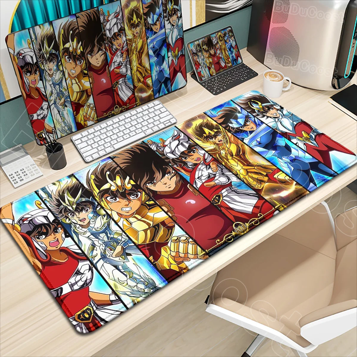 New WallpaperSaint Seiya Mouse Pad Gamer Desk Protector Gaming Mousepad Pc Accessories Anime Mouse Mats Keyboard Pads Carpet Xxl