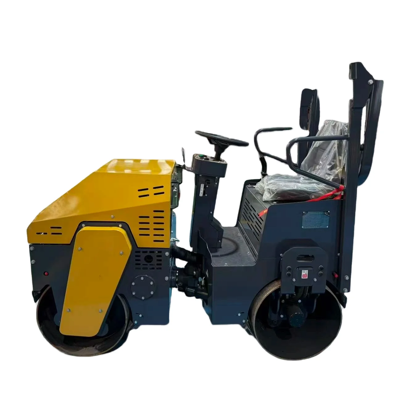 1 Ton Mini Road Roller Machine Asphalt Pavement Double Drum Vibratory Roller 3 Ton Motor Core Component Road Roller Machine
