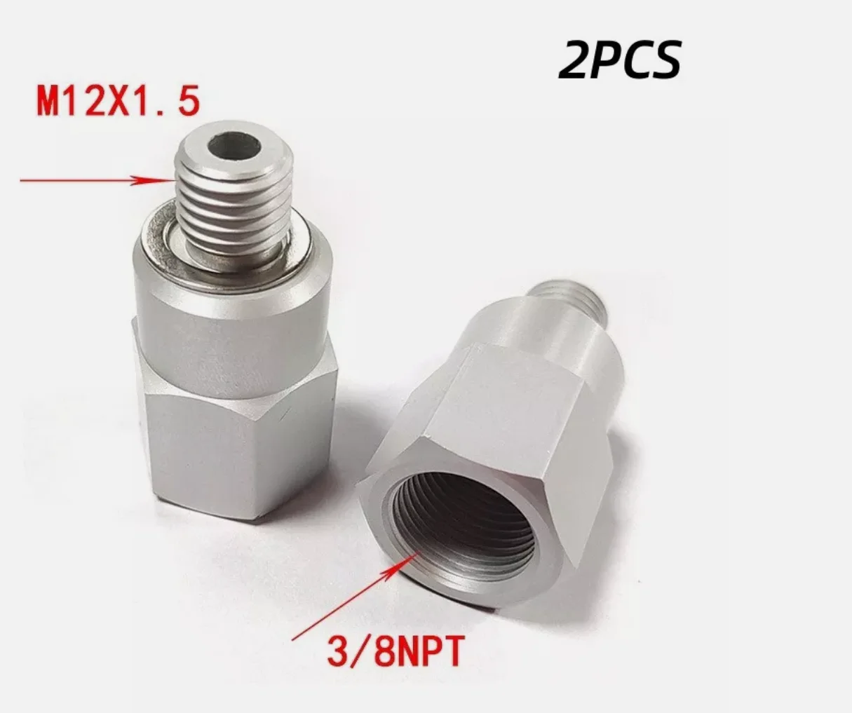 2PCS Aluminum 3/8 NPT Adapter Temperature Sensor Water Adapter For LS Series M12X1.5