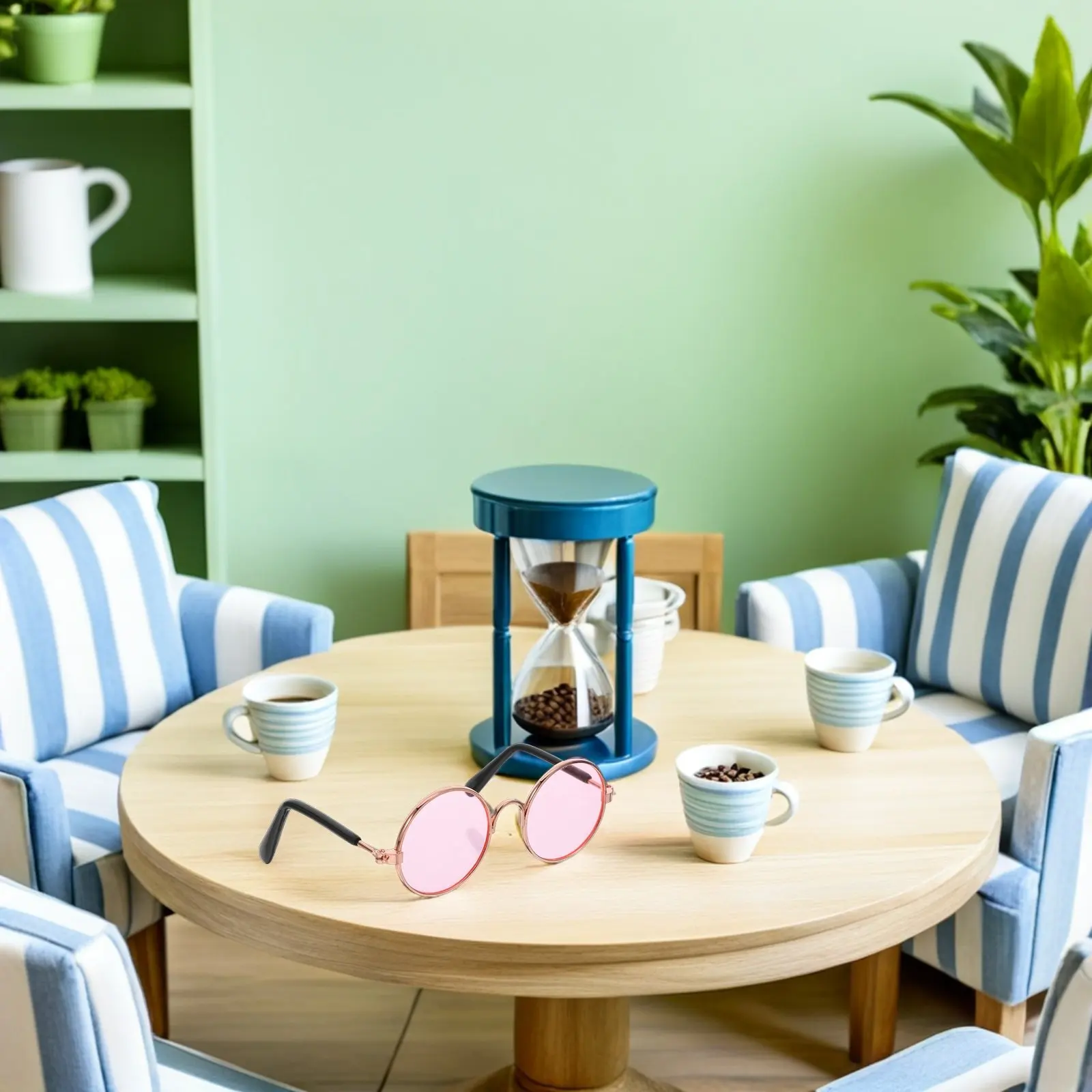 3Pcs Versatile Mini Dollhouse Glasses Metal Plastic Frames Foldable Tiny Eyeglasses for DIY Crafts Dollhouse Decor Realistic