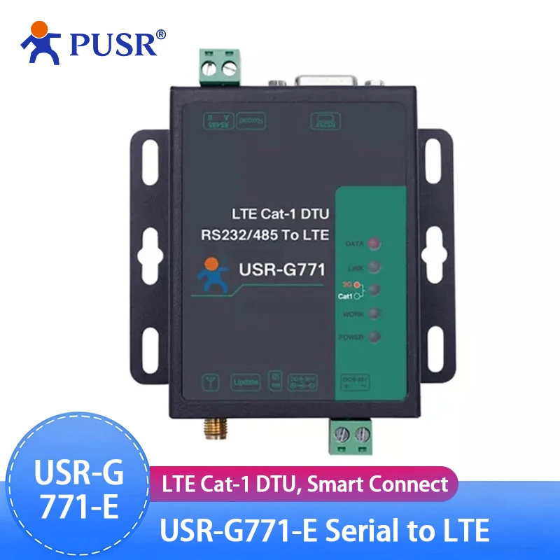4G LTE CAT 1 Cellular GSM Modem USR-G771-E MQTT Protocol RS232 RS485 Serial Port Support TCP/UDP SMS Transmission