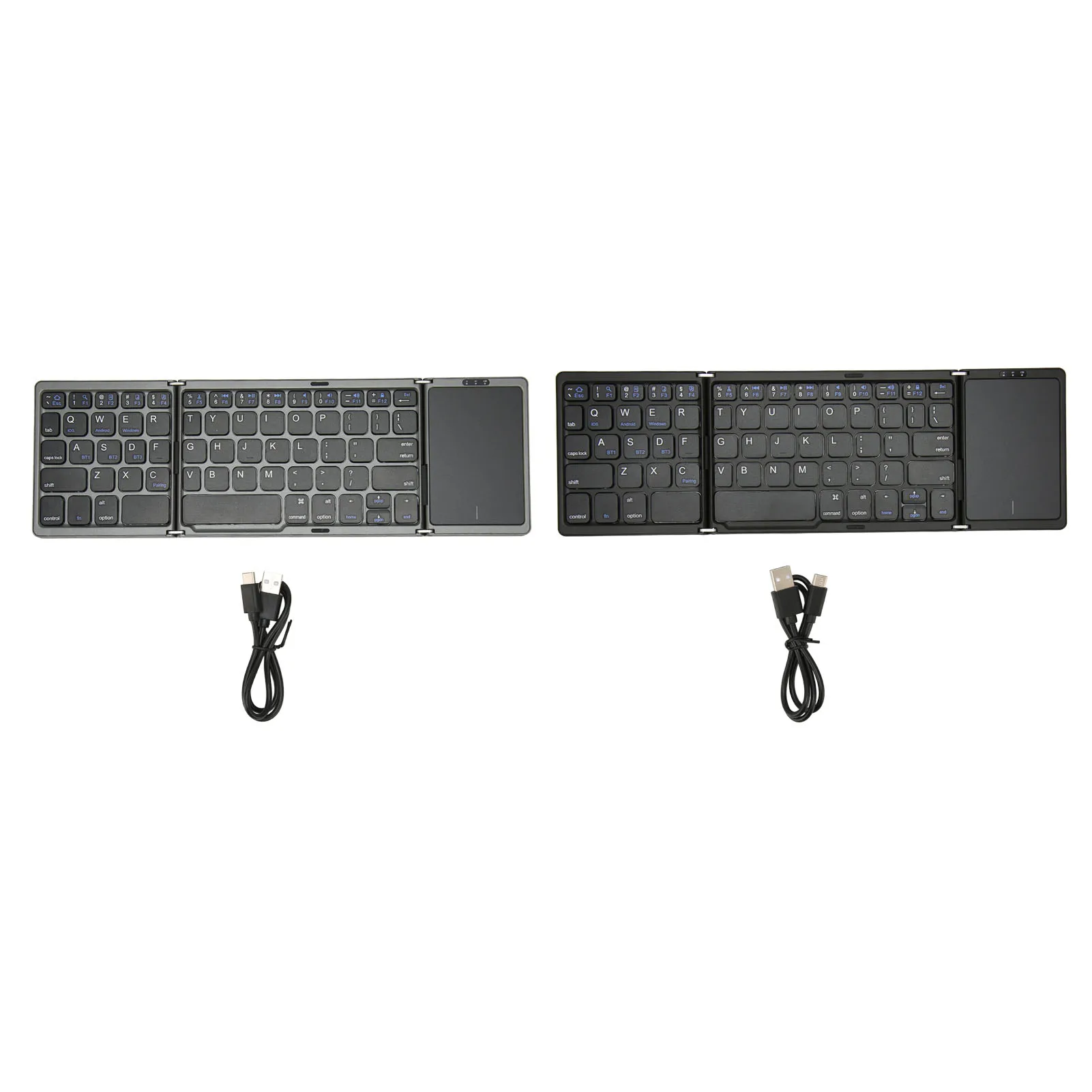 

Keyboard Compact Portable Touchpad Function Magnetic Closure 64 Keys Foldable Keyboard 3 Folded for Business