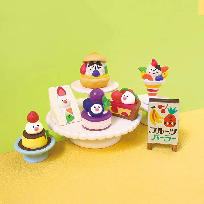 Cartoon Japanese Style Zakka Fruit Store Food Play Landscape Car Interior Desktop Resin Crafts Miniature Ornament Accessories