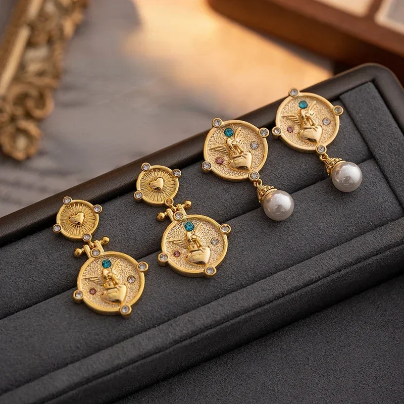 Fashion Jewelry Elegant Temperament Geomtric Gold Color Drop Earrings For Women Female Gifts Delicate Design Ear Accessories