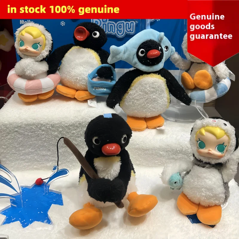 Новая оригинальная серия Molly X Pingu Happy Fishing, слепая коробка, милые виниловые куклы Molly, загадочная коробка, коллекционные модные игрушки в подарок