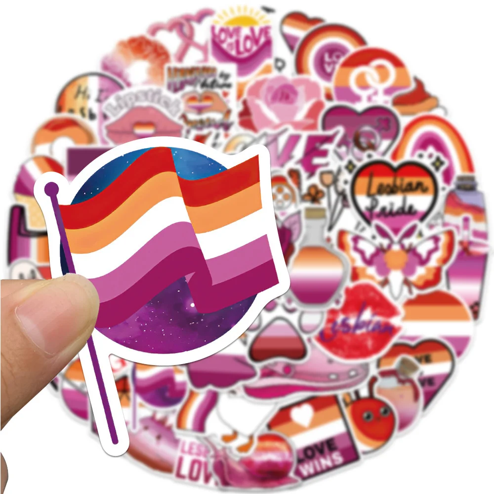 10/30/50pcs Love is Love adesivi arcobaleno lesbico estetico Ins Style decalcomanie viola custodia per telefono portatile fai da te adesivo per bagagli per chitarra