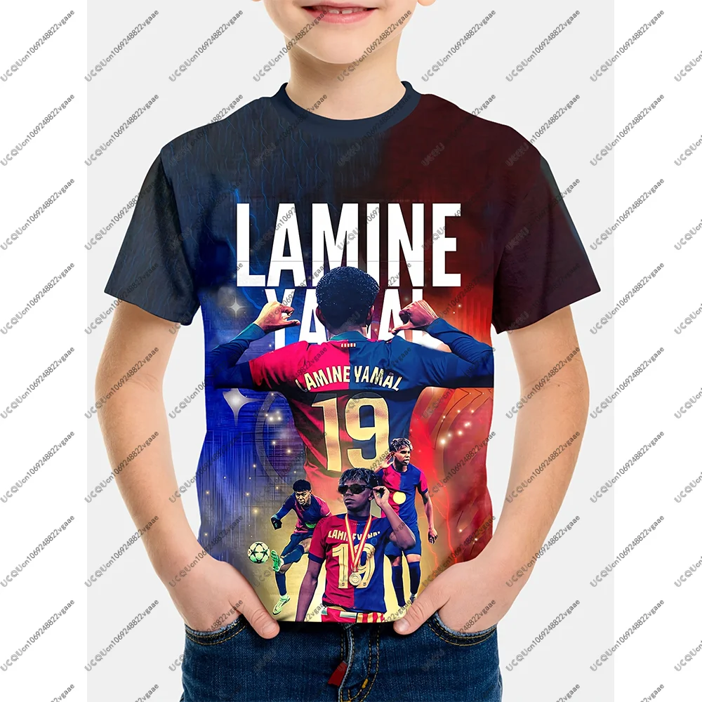 

Football Jersey Tee Men Kid Gift Male Breathable Youngsters Top Soccer Flame Casual Boys T Shirt Top Yamal 19 Star Sportswear
