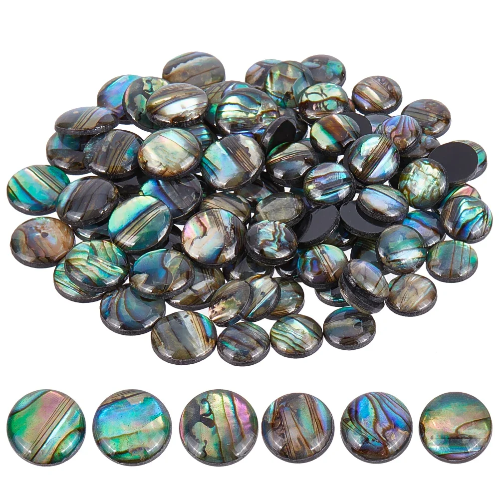 

90pcs Natural Abalone Shell Cabochons 8mm 10mm Flat Round Spacers for DIY Hairpins Jewelry Making Necklace Accessories