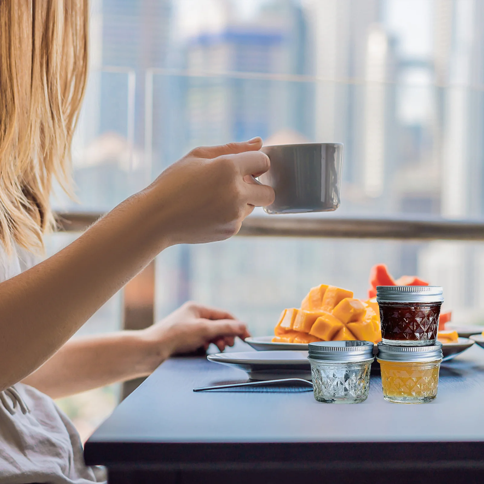 

10Pcs 100ml Smooth Touch Glass Jars with Good Sealing Effect for Honey Jam Juice Canning Containers Glass Jam Jars