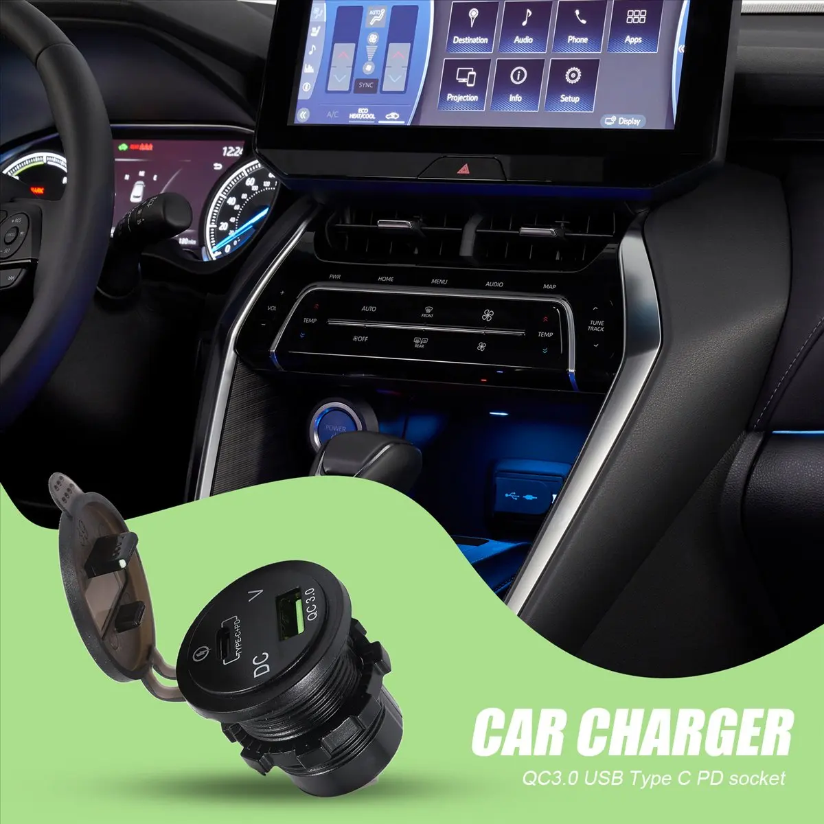 Super Sale 18W Quick Charge 3.0 USB Car Charger 48W Type-C PD Fast Charge Socket Outlet Adapter for Car, Boat, RV, Motorcycle