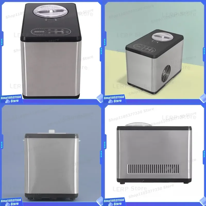 Electric Ice Cream Maker with LCD Display Automatic Stainless Steel Bowl No Pre Freezing Required Home Dessert Machine