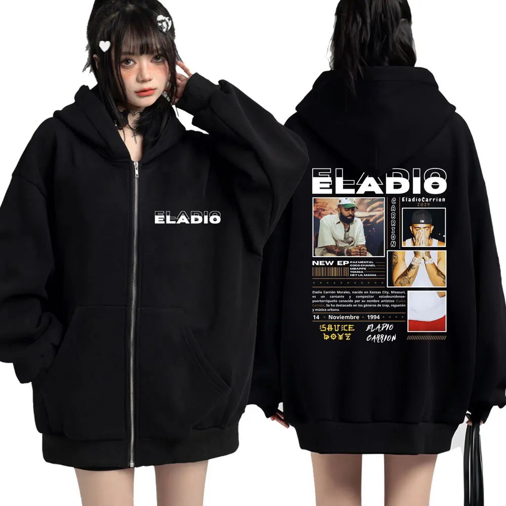 

Eladio Carrion New Album Zipper Hoodies Men Women Harajuku Hip Hop Vintage Style Long Sleeve Fashion Oversized Casual Streetwear