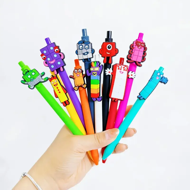 6/12/18 Building Block-Shaped Pen Cute Number Building Block Ballpoint Pen Black Ink Fun writing tool with playful design image 4